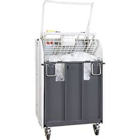 Ballenpresse HSM V-Press 60, manuell, 3 Umreifungen in Kreuzabbindung für Ballen bis 40 kg, mit Lenk- & Bockrollen