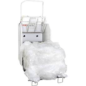 Ballenpresse HSM V-Press 60, manuell, 3 Umreifungen in Kreuzabbindung für Ballen bis 40 kg, mit Lenk- & Bockrollen