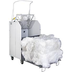 Ballenpresse HSM V-Press 60, manuell, 3 Umreifungen in Kreuzabbindung für Ballen bis 40 kg, mit Lenk- & Bockrollen