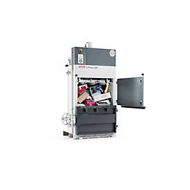 Ballenpresse HSM V-Press 605 400 V, 3 vertikale Umreifungen für Ballen bis 70 kg, Presskraft 57 kN, TorsionControlSystem, Schwenktür