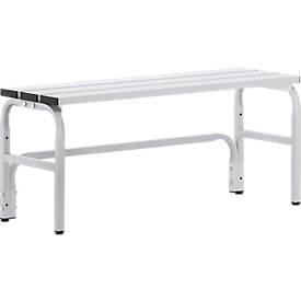 Banc de vestiaires, fils en acier/alu, simple, 1015 mm de long, gris clair