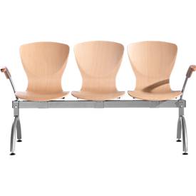 Banc en ligne Bingo 3 places, sans assise rembourrée 