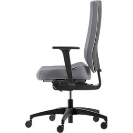 Bandscheibenstuhl Dauphin @Just evo operator AJ 4872, mit Armlehnen, Synchronmechanik, Polsterrückenlehne, Bandscheibensitz, platingrau