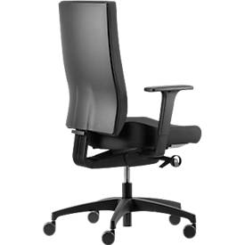 Bandscheibenstuhl Dauphin @Just evo operator AJ 4872, mit Armlehnen, Synchronmechanik, Polsterrückenlehne, Bandscheibensitz, schwarz