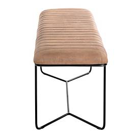 Bank HAKU, gepolstert, B 1000 x H 480 mm, Leder und Metall, braun-schwarz