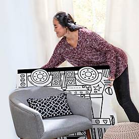 Bankers Box Spielbus, ausmalbarer Kartonbus aus FSC‑Wellpappe, groß, interaktive Türen/Fenster, sicher ab 3 Jahren, L 838 x B 787 x H 1143 mm, weiß