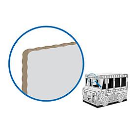 Bankers Box Spielbus, ausmalbarer Kartonbus aus FSC‑Wellpappe, groß, interaktive Türen/Fenster, sicher ab 3 Jahren, L 838 x B 787 x H 1143 mm, weiß