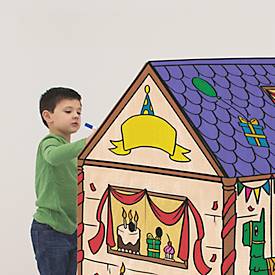 Bankers Box Spielhaus XL Geburtstag, FSC-zertifizierte Wellpappe, weiß, ab 3 Jahren, B 813 x T 813 x H 1213 mm, weiß