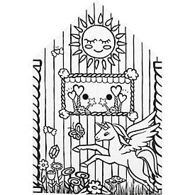 Bankers Box Spielhaus XL Playhouse Unicorn, Einhorn-Motiv, Wellpappe, bemalbar, Türen/Fenster, FSC-zertifiziert, B 813 x T 813 x H 1213 mm, weiß
