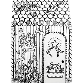 Bankers Box Spielhaus XL Playhouse Unicorn, Einhorn-Motiv, Wellpappe, bemalbar, Türen/Fenster, FSC-zertifiziert, B 813 x T 813 x H 1213 mm, weiß