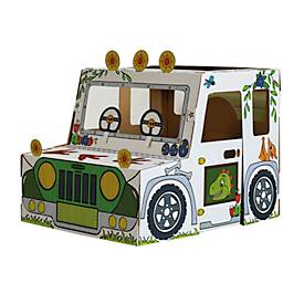 Bankers Box XL DINO-Truck Spielhaus aus Wellpappe, zum Ausmalen, Stecksystem, kinderfreundliche Tinten, FSC-zertifiziert, B 795 x T 977 x H 815 mm, weiß