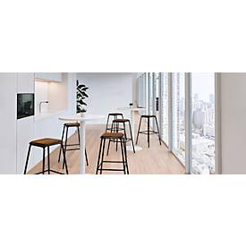 Barhocker meet by Paperflow OSLO, ohne Rückenlehne, Sitzhöhe 760 mm, Holz und Stahl, holzfarben-schwarz, 2 Stück