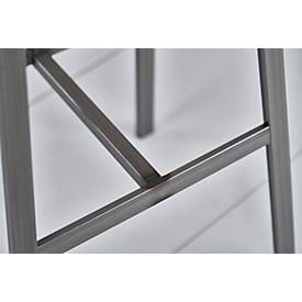 Barhocker Meeting Point, Industriedesign, Eiche-Echtholz Furnier, Rohstahlbeine, Sitzhöhe 770 mm, 2 Stück