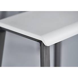 Barhocker Meeting Point, Industriedesign, weiß, Rohstahlbeine, Sitzhöhe 770 mm, 2 Stück