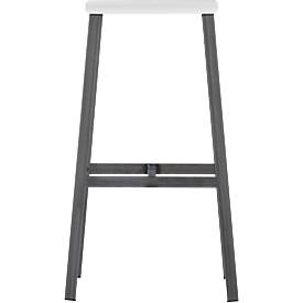 Barhocker Meeting Point, Industriedesign, weiß, Rohstahlbeine, Sitzhöhe 770 mm, 2 Stück