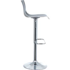 Barhocker Paperflow Sacramento, PP-Sitz, höhenverstellbar, 360° drehbar, H 590-815 mm, grau, 2er-Set