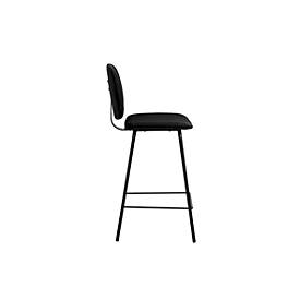 Barhocker Vintage, mit Lehne, Stahlbeine, Sitzhöhe 760 mm, 2 Stk., B 430 x T 510 x H 1080 mm, Kunstleder, schwarz