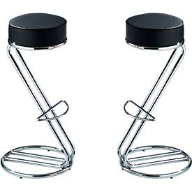Barhocker Zeta, schwarz, 2 Stück