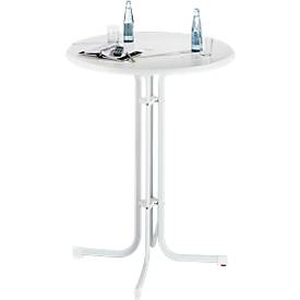 Bartafel Quickstep  - Ø 850 x H 1100 mm - bestand tegen desinfectiemiddelen - wit - met parasolopening