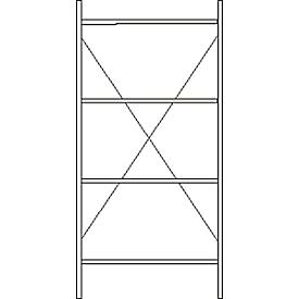 SSI Schäfer Basisstelling, 4 legborden, H 2278 x B 1055 x D 500 mm, gelakt