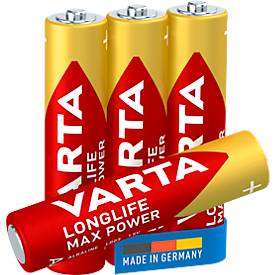 Batterie AAA Micro VARTA Longlife Max Power, 1,5 V, 4 Stück