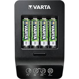 Batterieladegerät Varta LCD Smart Charger, für 4 x Mignon AA/Micro AAA & 1 x USB, 2 Modi, LCD-Anzeige, inkl. 4 Akkus