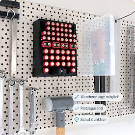 Batterien Ansmann, Vorratsbox mit 32 x Micro AAA und 20 x Mignon AA Batterien, Aufhängeösen, inkl. Befestigungsmaterial