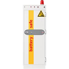 Batterietresor Phoenix Commander Pro BS1945K, 307 l, VDMA 24994:2024-08, 4 Fachböden, Zylinderschloss, B 690 x T 710 x H 1910 mm, Stahl, signalweiß RAL 9003