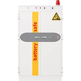 Batterietresor Phoenix Commander Pro BS1946K, 569 l, VDMA 24994:2024-08, 4 Fachböden, Zylinderschloss, B 1125 x T 710 x H 1910 mm, Stahl, signalweiß RAL 9003