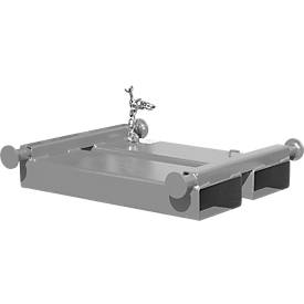 Bauer Big-Bag-Traverse TBB-E, für Stapler, L 650 x B 610 x H 145 mm, bis 1000 kg, Stahl, Mausgrau