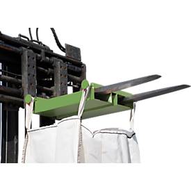 Bauer Big-Bag-Traverse TBB-E, für Stapler, L 650 x B 610 x H 145 mm, bis 1000 kg, Stahl, Resedagrün