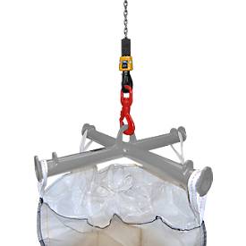 Bauer Big-Bag-Traverse TBB, für Kran, L 1100 x B 1100 x H 215 mm, bis 2000 kg, Stahlrohr, Mausgrau