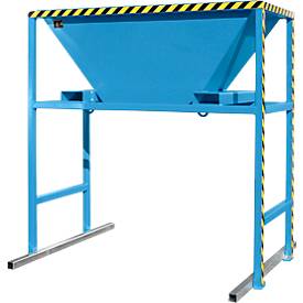 Bauer BTM Befülltrichter, Stahlblech, mobil und stationär, Einfahrtaschen, L 1700 x B 1980 x H 2050 mm, lackiert, lichtblau RAL 5012