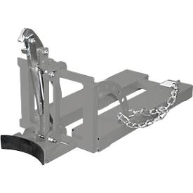 Bauer Fasslifter RS 60-I, für Stapler, 1 x 60-l Fässer, L 1050 x B 410 x H 460 mm, bis 100 kg, Stahl, Mausgrau