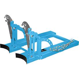 Bauer Fasslifter RS 60-II, für Stapler, 2x 60-l-Fässer, L 1050 x B 650 x H 460 mm, bis 200 kg, Stahl, Lichtblau