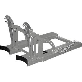 Bauer Fasslifter RS 60-II, für Stapler, 2x 60-l-Fässer, L 1050 x B 650 x H 460 mm, bis 200 kg, Stahl, Mausgrau