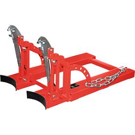 Bauer Fasslifter RS 60-II, für Stapler, 2x 60-l-Fässer, L 1050 x B 650 x H 460 mm, bis 200 kg, Stahl, Stahl, Feuerrot