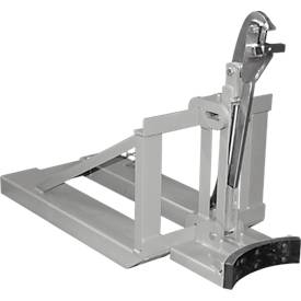 Bauer Fasslifter RS-I/91, für Stapler, 1 x 200/220-l-Fässer, L 1295 x B 585 x H 925 mm, bis 800 kg, Stahl, Mausgrau