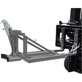 Bauer Fasslifter RS-I/D 91, für Stapler, 1 x 110 bis 200-l-Deckelfässer, L 1285 x B 585 x H 810 mm, bis 800 kg, Stahl, Mausgrau
