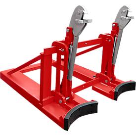 Bauer Fasslifter RS-II/91, für Stapler, 2 x 200/220-l-Fässer, L 1185 x B 940 x H 925 mm, bis 1600 kg, Stahl, Feuerrot