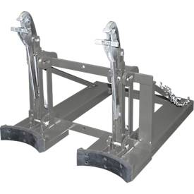 Bauer Fasslifter RS-II/91, für Stapler, 2 x 200/220-l-Fässer, L 1185 x B 940 x H 925 mm, bis 1600 kg, Stahl, Mausgrau