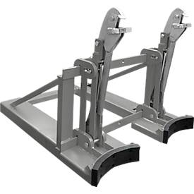 Bauer Fasslifter RS-II/91, für Stapler, 2 x 200/220-l-Fässer, L 1185 x B 940 x H 925 mm, bis 1600 kg, Stahl, Mausgrau