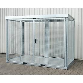 Bauer Gasflaschen-Container TYP GFC-E, abschließbar, L 3135 x B 1570 x H 2260 mm, Gitterrostboden