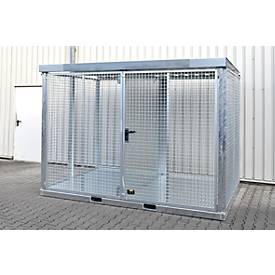 Bauer Gasflaschen Container TYP GFC-E, abschließbar, L 3135 x B 2170 x H 2260 mm, Gitterrostboden