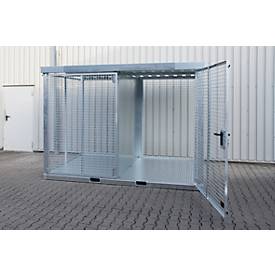 Bauer Gasflaschen Container TYP GFC-E, abschließbar, L 3135 x B 2170 x H 2260 mm, Tränenblechboden