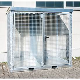 Bauer, Gasflaschen-Container, TYP GFC-E, H 2260 x B 1575 x T 2535 mm, Gitterrostboden