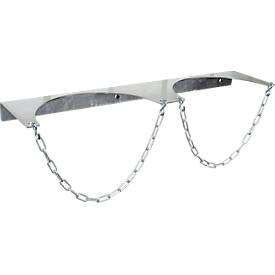 BAUER Gasflaschen-Wandhalterung GWH 320-II, Platz für 2 Gasflaschen bis ø 320 mm, L 780 x B 180 x H 50 mm, feuerverzinkt, mit Kettensicherung