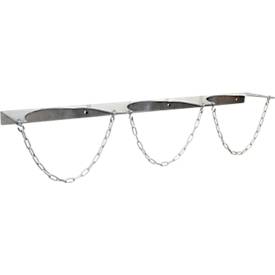 BAUER Gasflaschen-Wandhalterung GWH 320-III, Platz für 3 Gasflaschen bis ø 320 mm, L 1180 x B 180 x H 50 mm, feuerverzinkt, mit Kettensicherung