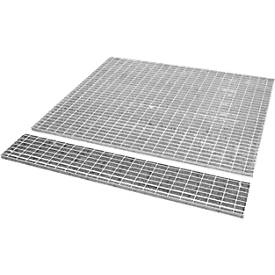 Bauer Gitterrost für Edelstahlauffangwannen Typ VAW-1000, bis 1000 kg/m², B 1435 × T 1435 × H 30 mm, Edelstahl 1.4571