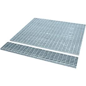 Bauer Gitterrost für Edelstahlauffangwannen Typ VAW-1000, bis 1000 kg/m², B 1435 × T 1435 × H 30 mm, Stahl feuerverzinkt